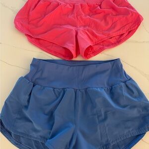 Women's Pink and Blue Athletic Shorts